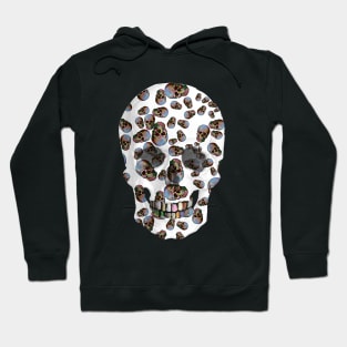 Happy Skull Pattern (white) Hoodie